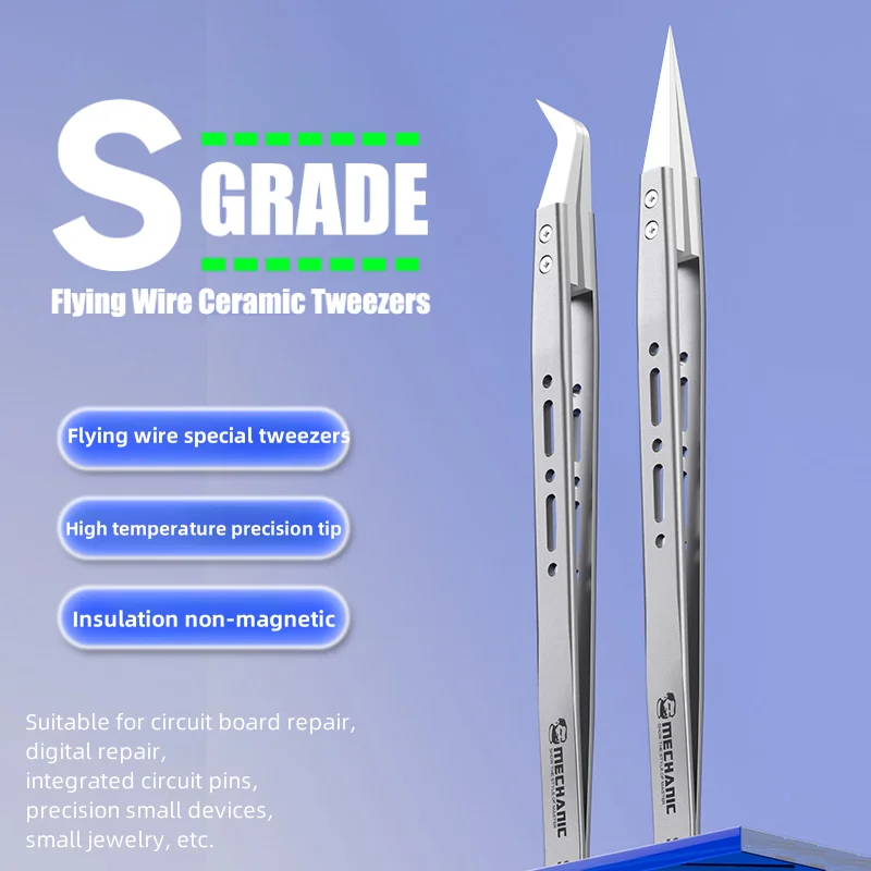 Electronics Repair Training - Mechanic S-grade Ceramic Tweezers Non-magnetic Precision